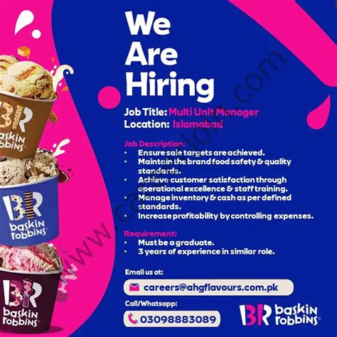 If you are a team orientated person, ready to start your management journey and have fun - then apply now. . Careers baskin robbins
